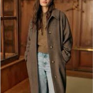 Sézane Clyde Wool Coat in Taupe